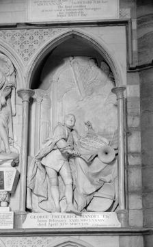 Handel Monument, Westminster Abbey, London, 1945-1980. Creator: Eric de MarÃ©