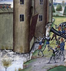 Handguns in use at a siege, c1470. Creator: Unknown