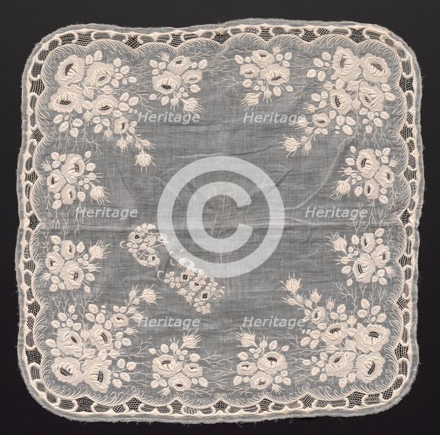 Handkerchief, 1800s. Creator: Unknown.