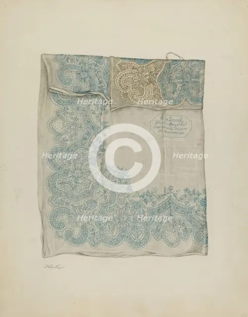 Handkerchief, 1935/1942. Creator: Charlotte Winter.