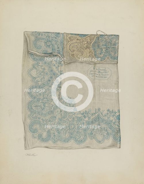 Handkerchief, 1935/1942. Creator: Charlotte Winter.