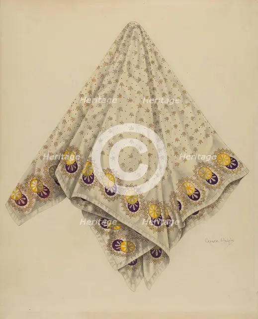 Handkerchief, 1938. Creator: Grace Halpin.