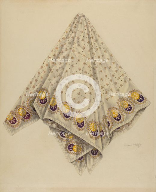 Handkerchief, 1938. Creator: Grace Halpin.