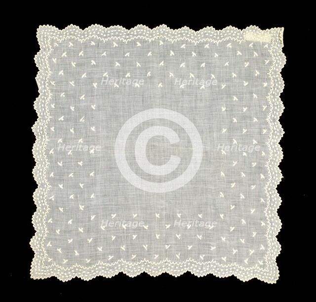 Handkerchief, American, 1830-50. Creator: Unknown.