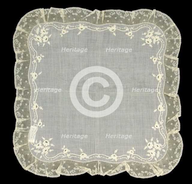 Handkerchief, American, 1840-60. Creator: Unknown.