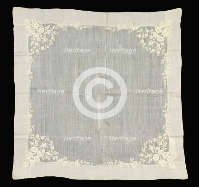Handkerchief, American, 1840-60. Creator: Unknown.