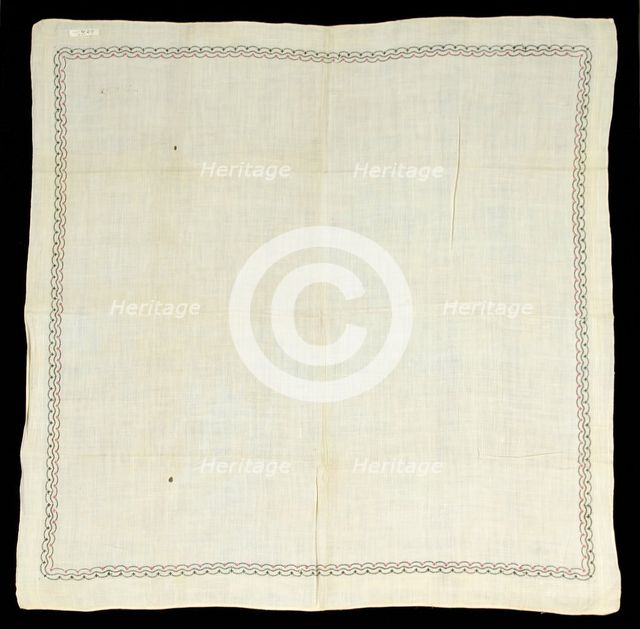 Handkerchief, American, 1860-70. Creator: Unknown.