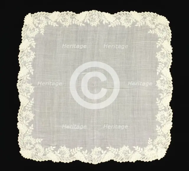 Handkerchief, American, 1860-70. Creator: Unknown.