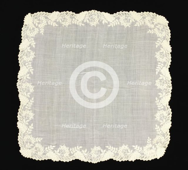 Handkerchief, American, 1860-70. Creator: Unknown.