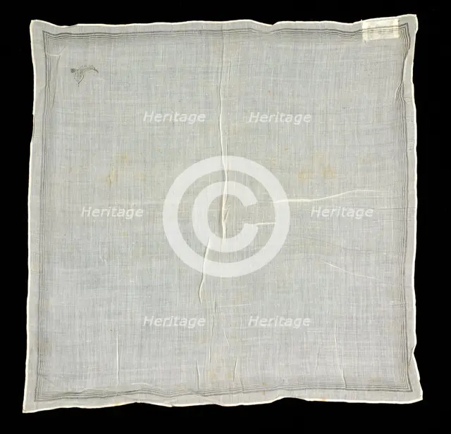 Handkerchief, American, third quarter 19th century. Creator: Unknown.