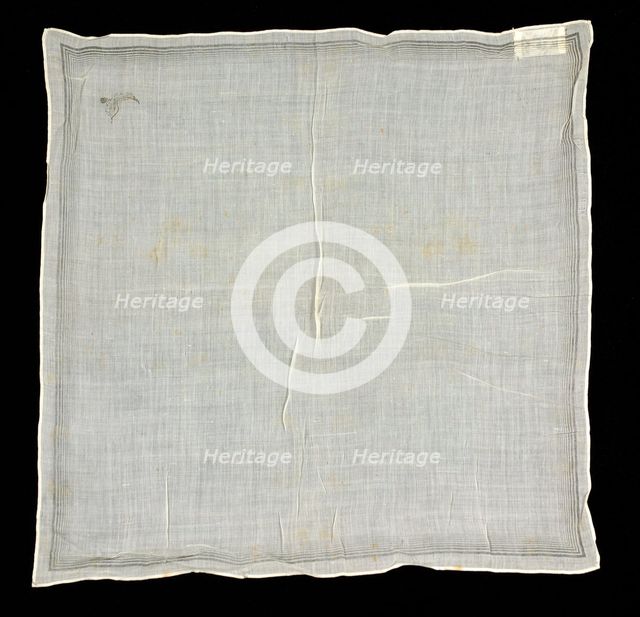 Handkerchief, American, third quarter 19th century. Creator: Unknown.