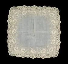 Handkerchief, Belgian, 1850-75. Creator: Unknown