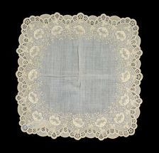 Handkerchief, Belgian, 1850-75. Creator: Unknown