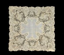 Handkerchief, Belgian, 1870-80. Creator: Unknown