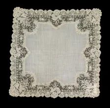 Handkerchief, Belgian, 1872. Creator: Unknown