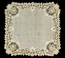 Handkerchief, Belgian, third quarter 19th century. Creator: Unknown