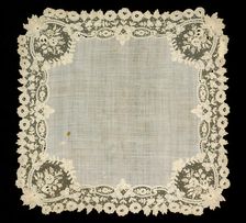Handkerchief, Belgian, third quarter 19th century. Creator: Unknown