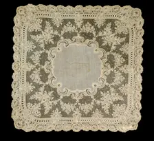 Handkerchief, Belgian, third quarter 19th century. Creator: Unknown