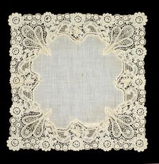 Handkerchief, Belgian, third quarter 19th century. Creator: Unknown