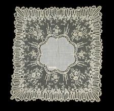 Handkerchief, Belgian, third quarter 19th century. Creator: Unknown