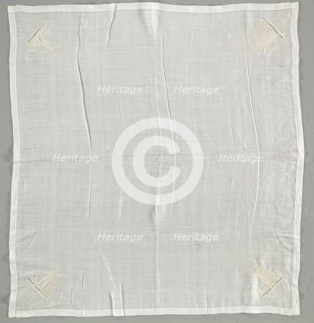 Handkerchief, c 1800-1825. Creator: Unknown.