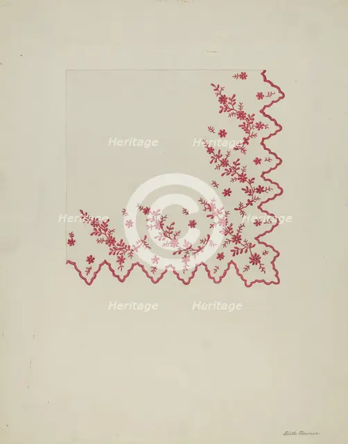 Handkerchief, c. 1937. Creator: Edith Towner.