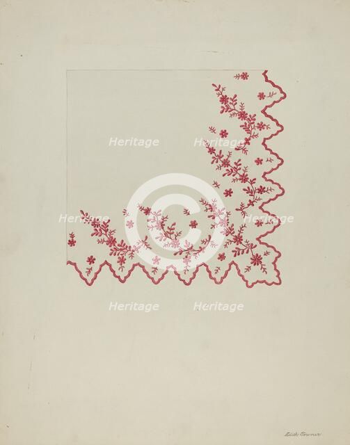 Handkerchief, c. 1937. Creator: Edith Towner.