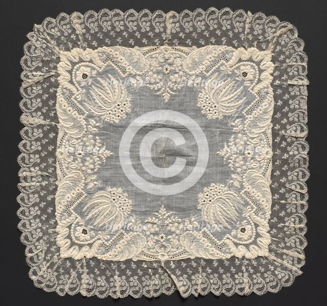 Handkerchief, early 1800s. Creator: Unknown.