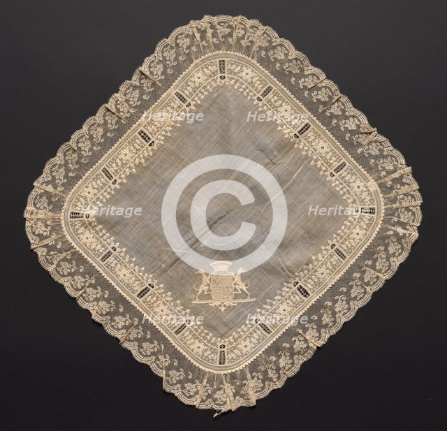 Handkerchief, early 1800s. Creator: Unknown.