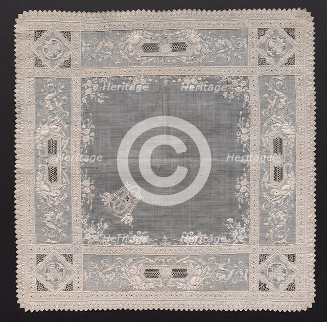 Handkerchief, early 1800s. Creator: Unknown.