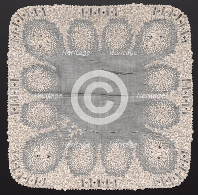 Handkerchief, early 1800s. Creator: Unknown.
