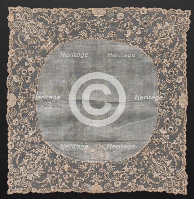 Handkerchief, early 1800s. Creator: Unknown.