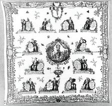 Handkerchief, England, 1780/90. Creator: Unknown