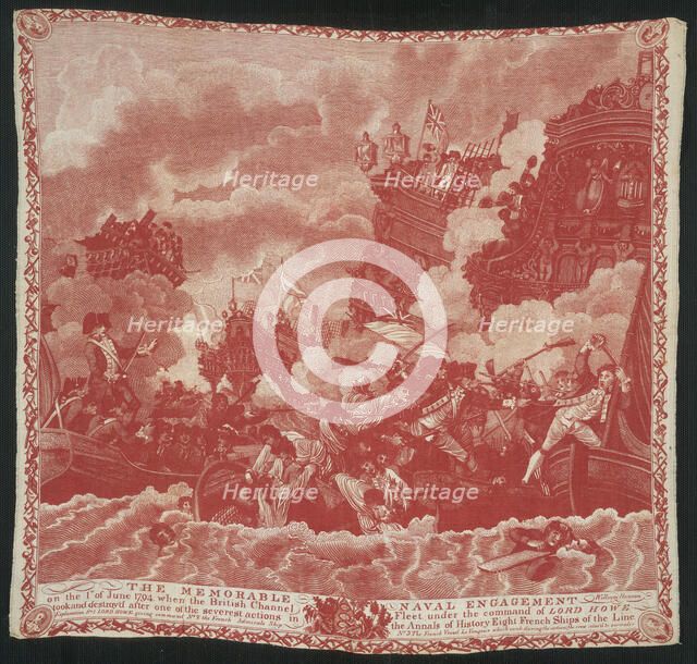 Handkerchief, England, 1794. Creators: Unknown, John Slack.