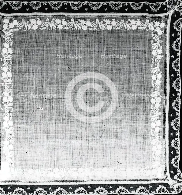 Handkerchief, England, 1840s. Creator: Unknown.