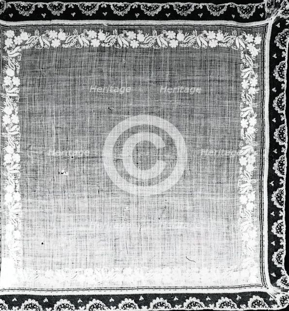 Handkerchief, England, 1840s. Creator: Unknown.