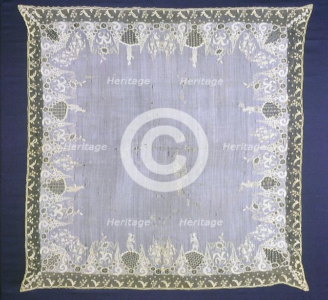 Handkerchief, England, 18th century. Creator: Unknown.