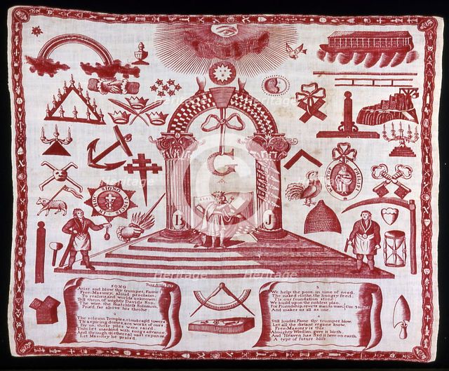 Handkerchief, England, c. 1810. Creator: Unknown.