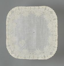 Handkerchief, France, 1850/1900. Creator: Unknown