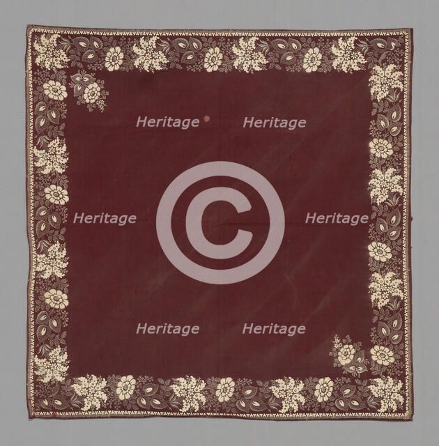 Handkerchief, France, 19th century. Creator: Unknown.