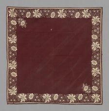 Handkerchief, France, 19th century. Creator: Unknown