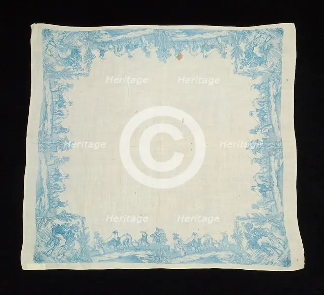 Handkerchief, French, 1800-1810. Creator: Unknown.
