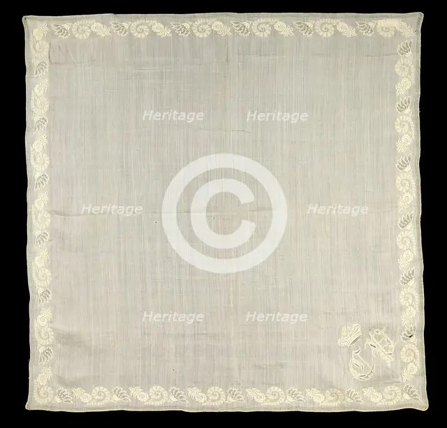 Handkerchief, French, 1830-50. Creator: Unknown.