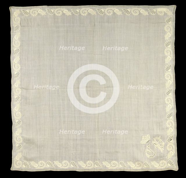 Handkerchief, French, 1830-50. Creator: Unknown.