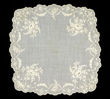 Handkerchief, French, 1850-70. Creator: Unknown