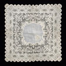 Handkerchief, French, third quarter 19th century. Creator: Unknown