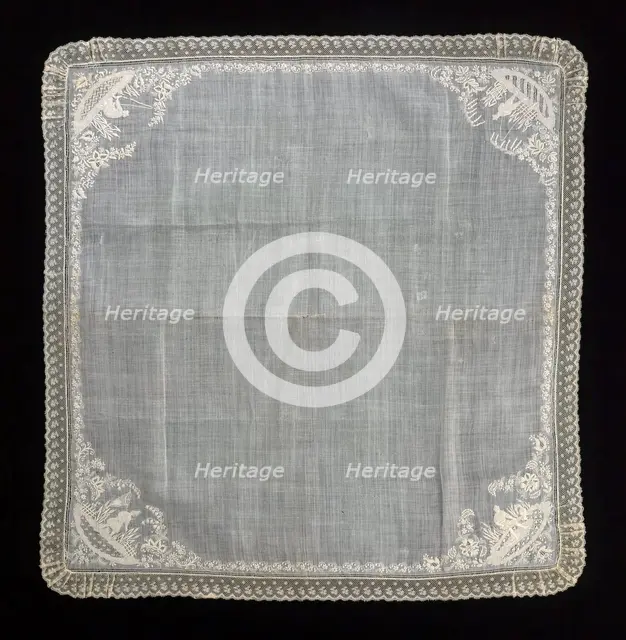 Handkerchief, French, fourth quarter 18th century. Creator: Unknown.