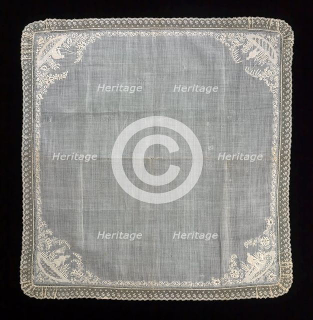 Handkerchief, French, fourth quarter 18th century. Creator: Unknown.