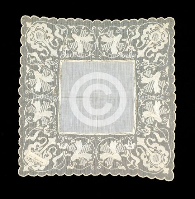 Handkerchief, Hungarian, 1886. Creator: Unknown.