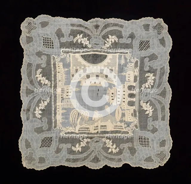 Handkerchief, Italian, third quarter 19th century. Creator: Unknown.